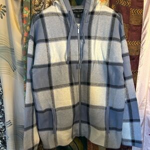 Plaid Zip-Up Hoodie